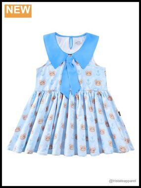 Littleforbig Kawaii Sleeveless Babydoll Peplum Top Beary Cute Print